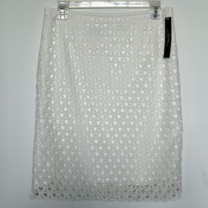 🆕 TAHARI ASL Bohemian White Lace Skirt Women’s size 6 NWT